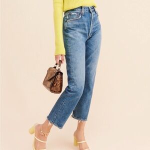 Agolde Riley Cropped Slim Straight Jeans Size 27